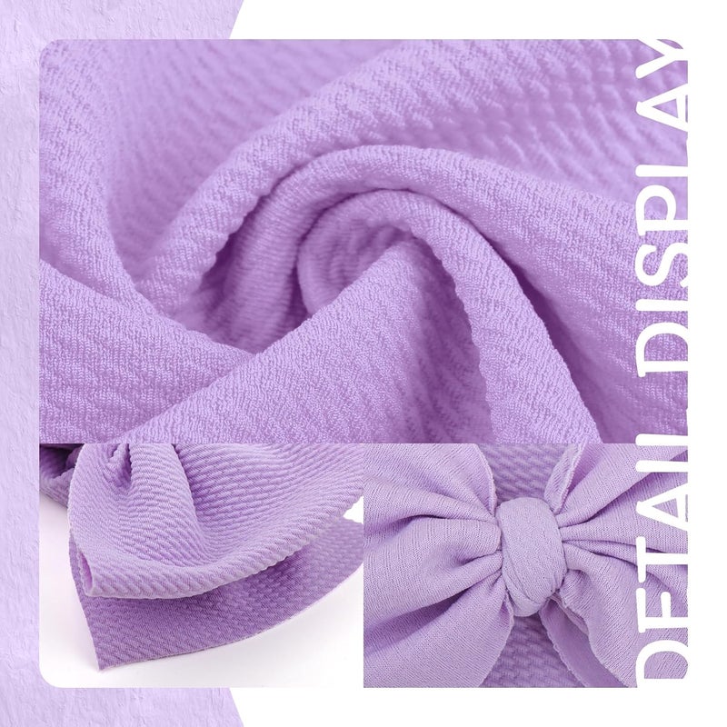 ONENINEDREAM Rainbow Headbands for Baby Girls Hair Bows 2pcs Newborn Infant Toddler Kids Hair Accessories Purple Colorful Head Bow - Image 5
